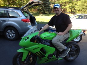 The lucky new owner of the ZX6R. I hope you enjoy it as much as I have.