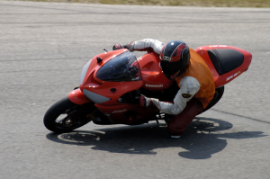 Modern sporty street tires are quite capable of fast track riding.