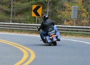 Cornering on a big cruiser requires a respect for clearance limits.