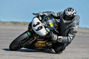 Chuck Boucher ripping around turn 9 at NHMS.