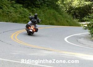 This is a rider who sucks at cornering.