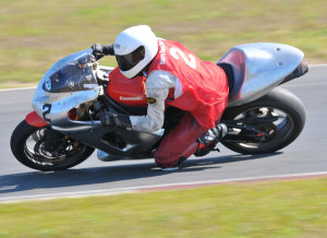 The knee tells whether I can lean more to corner faster.