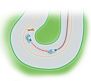 Method #2: Gradually brake and brake harder as you straighten.